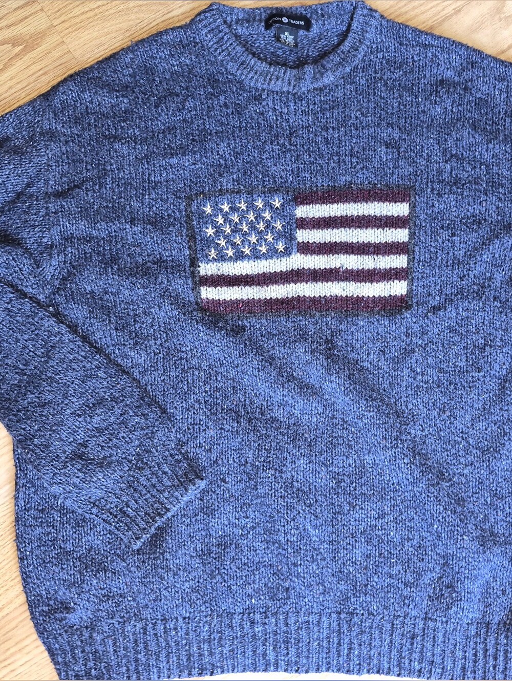 Crewneck Sweater with American Flag Patch